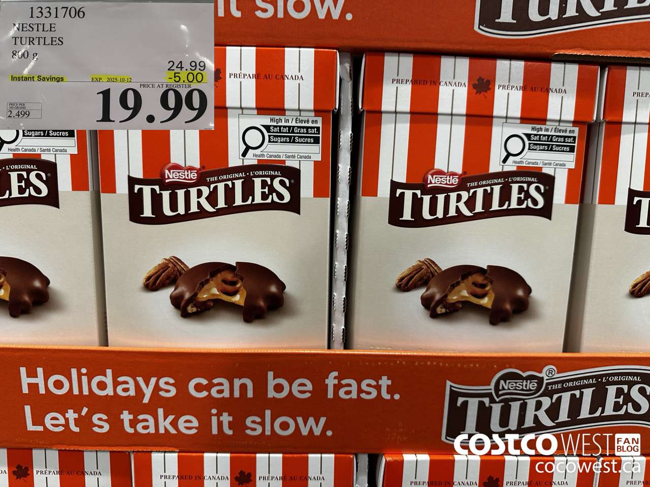 1331706 NESTLE TURTLES 800 g ($5.00 INSTANT SAVINGS EXPIRES ON 2025-10-12) $19.99