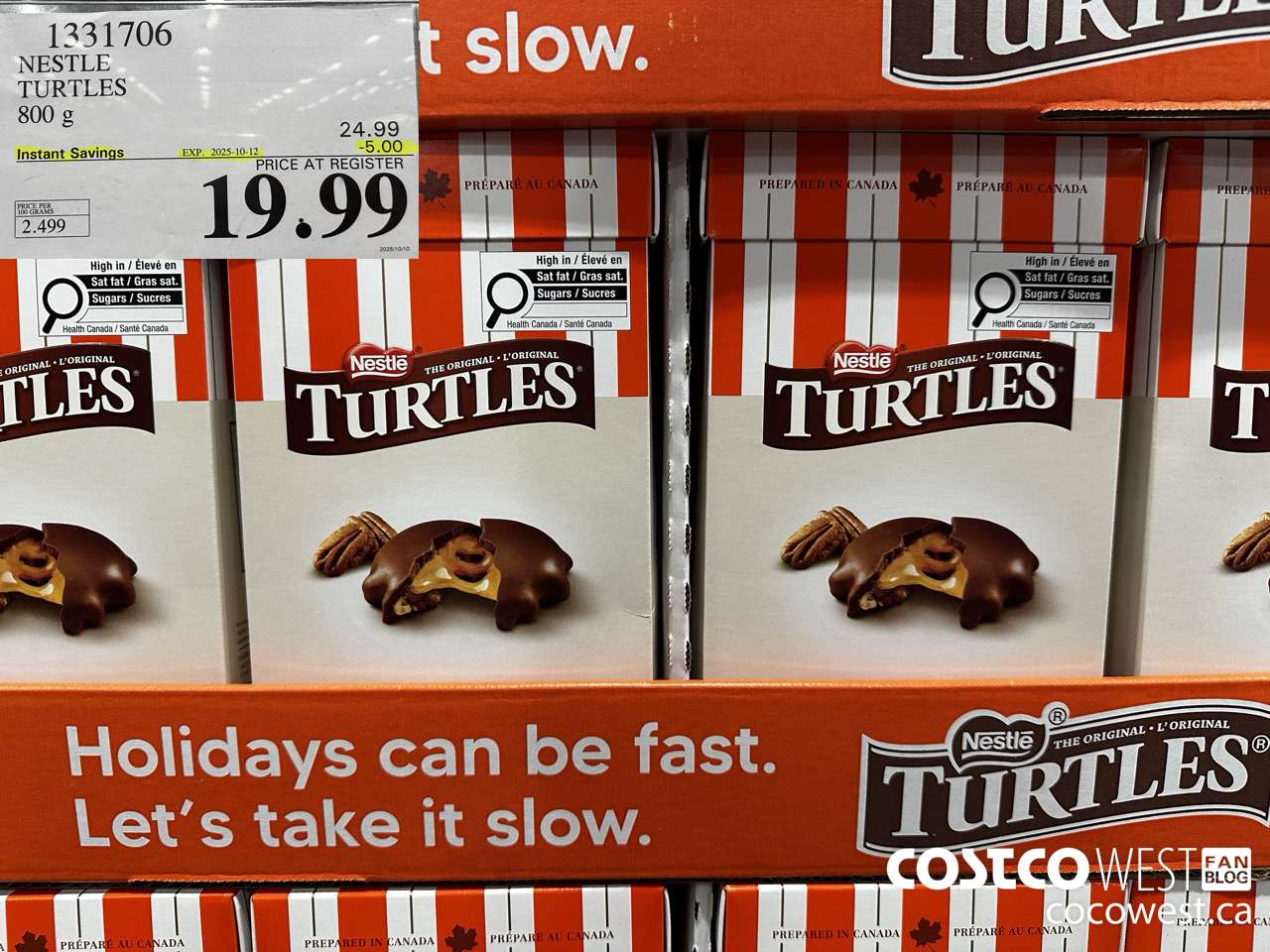 1331706 NESTLE TURTLES 800 g ($5.00 INSTANT SAVINGS EXPIRES ON 2025-10-12) $19.99