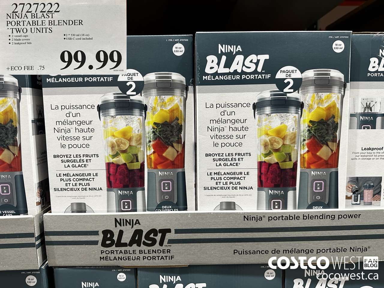 2727222 NINJA BLAST PORTABLE BLENDER TWO UNITS $99.99