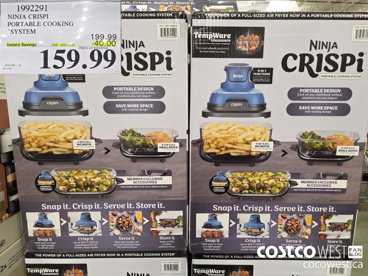 1992291 NINJA CIRSPI PORTABLE COOKING SYSTEM ($40.00 INSTANT SAVINGS EXPIRES ON 2025-11-23) $159.99