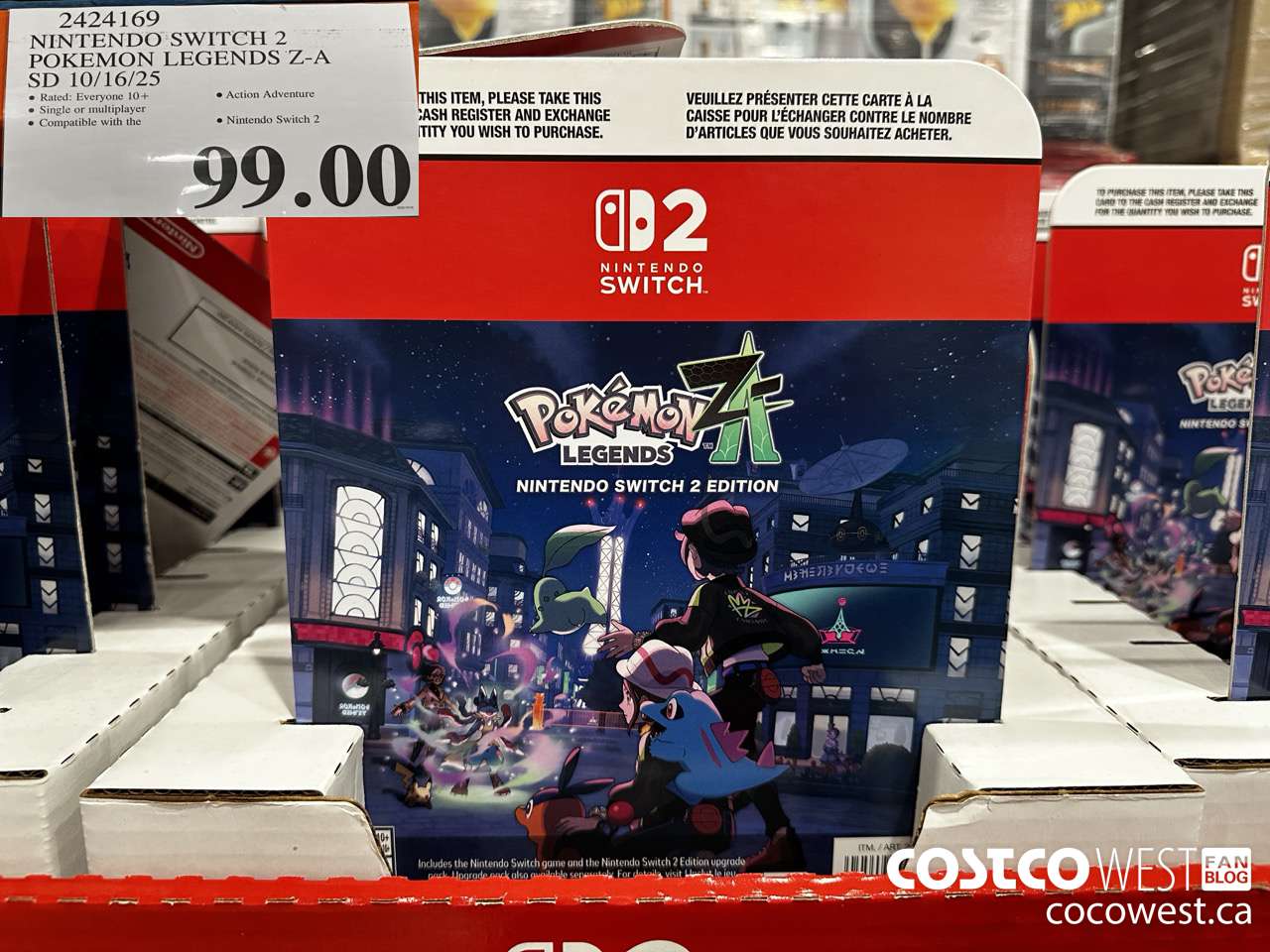 2424169 NINTENDO SWITCH 2 POKEMON LEGENDS Z-A SD 10/16/25 $99.00