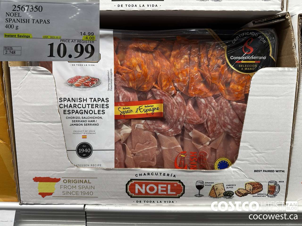 2567350 NOEL SPANISH TAPAS 400G ($4.00 INSTANT SAVINGS EXPIRES ON 2025-10-12) $10.99