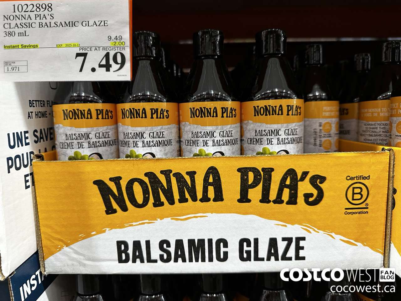 1022898 NONNA PIA'S GOURMET BALSAMIC REDUCTION 380 ML ($2.00 INSTANT SAVINGS EXPIRES ON 2025-10-12) $7.49