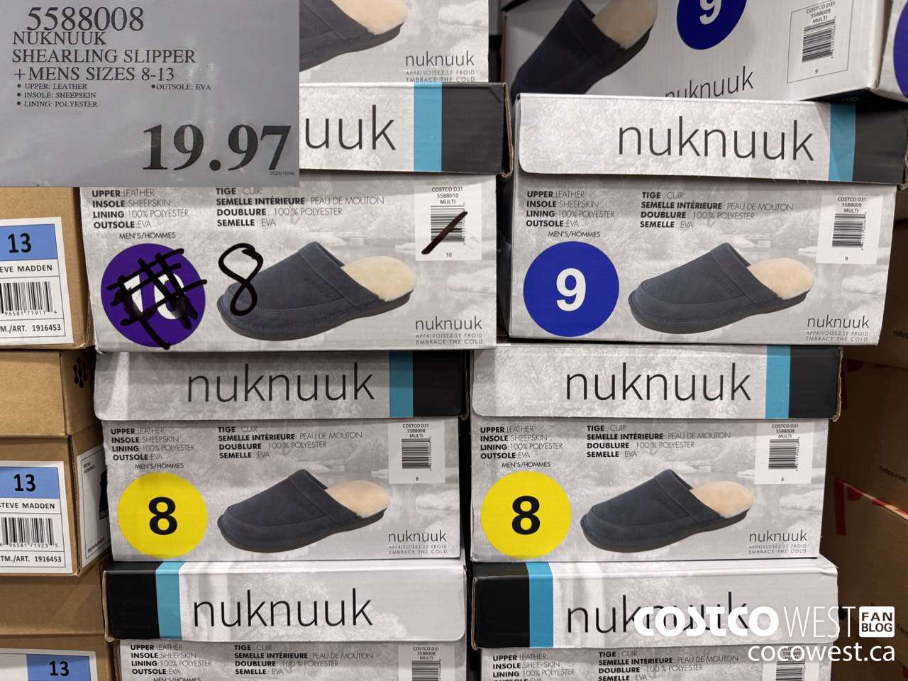 5588008 NUKNUUK SLIPPER MENS SIZES 8-13 $19.97