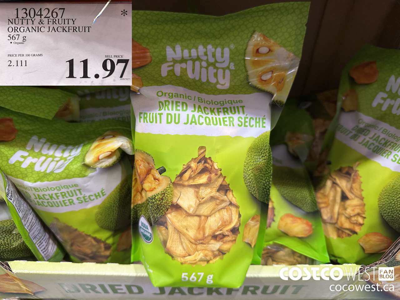 1304267 NUTTY & FRUITY ORGANIC JACKFRUIT 567 G $11.97