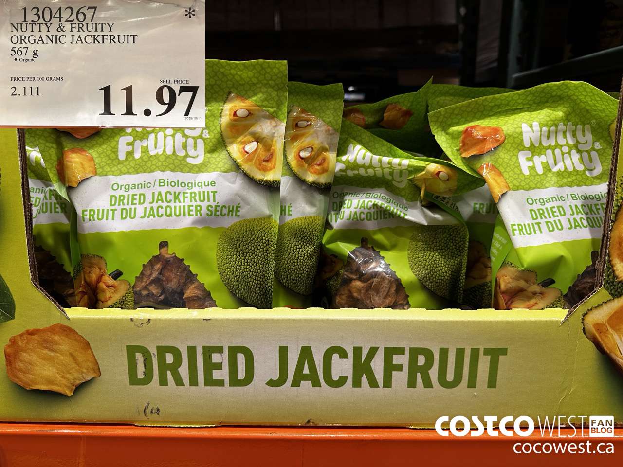 1304267 NUTTY & FRUITY ORGANIC JACKFRUIT 567 G $11.97
