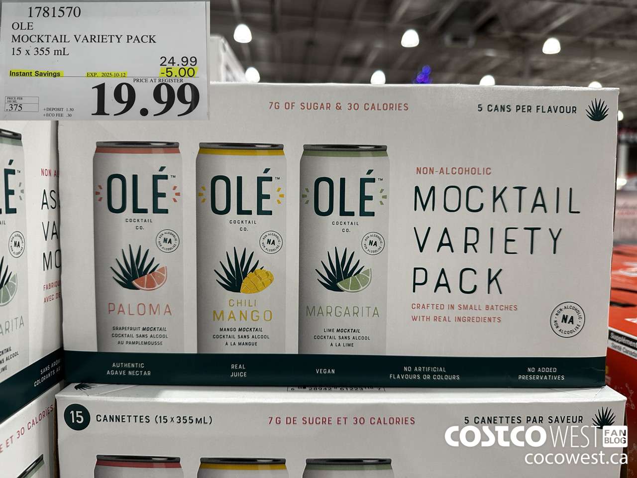 1781570 OLE MOCKTAIL VARIETY PACK 15 X 355ML ($5.00 INSTANT SAVINGS EXPIRES ON 2025-10-12) $19.99