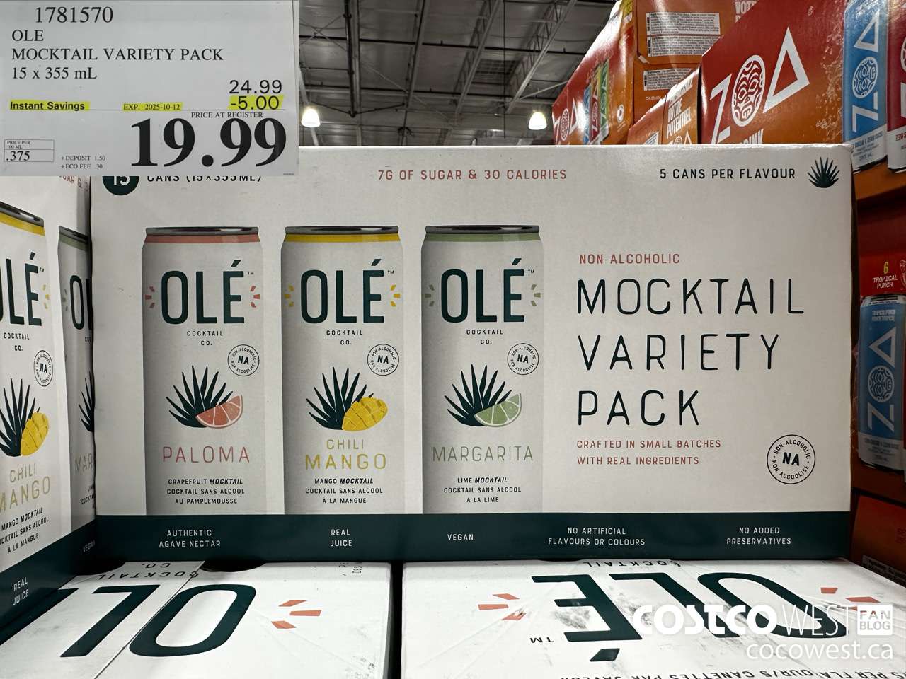 1781570 OLE MOCKTAIL VARIETY PACK 15 X 355ML ($5.00 INSTANT SAVINGS EXPIRES ON 2025-10-12) $19.99