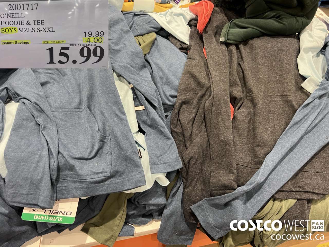 2001717 O'NEILL HOODIE & TEE BOYS SIZES S-XXL ($4.00 INSTANT SAVINGS EXPIRES ON 2025-10-26) $15.99