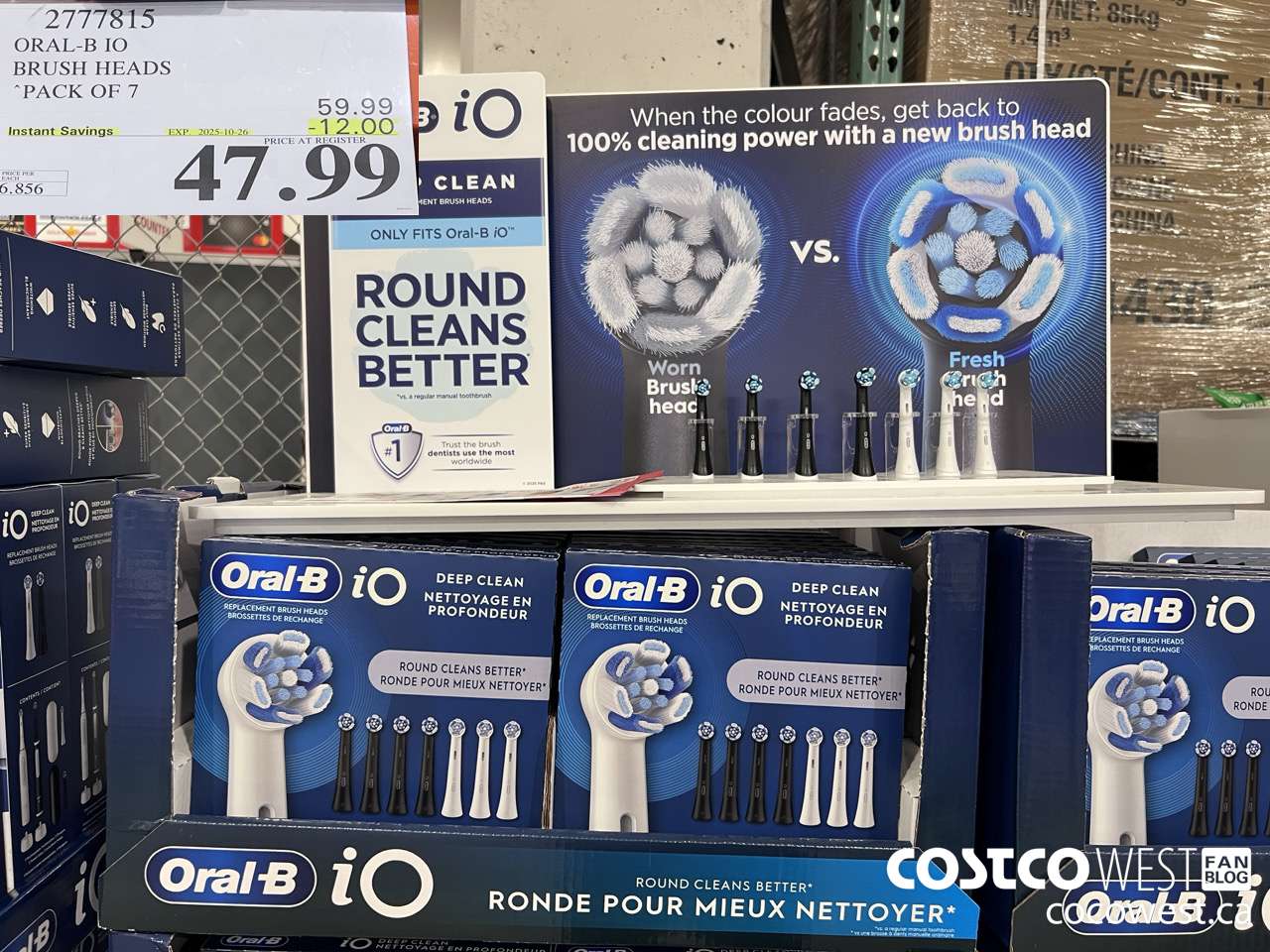 2777815 ORAL-B IO BRUSH HEADS PACK OF 7 ($12.00 INSTANT SAVINGS EXPIRES ON 2025-10-26) $47.99