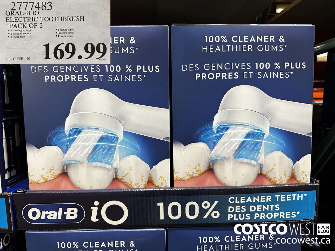 2777483 ORAL-B IO ELECTRIC TOOTHBRUSH PACK OF 2 $169.99