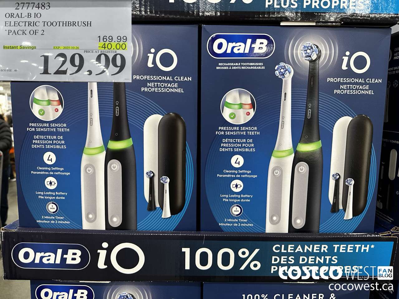 2777483 ORAL-B IO TOOTHBRUSHES 2 HANDLES ($40.00 INSTANT SAVINGS EXPIRES ON 2025-10-26) $129.99