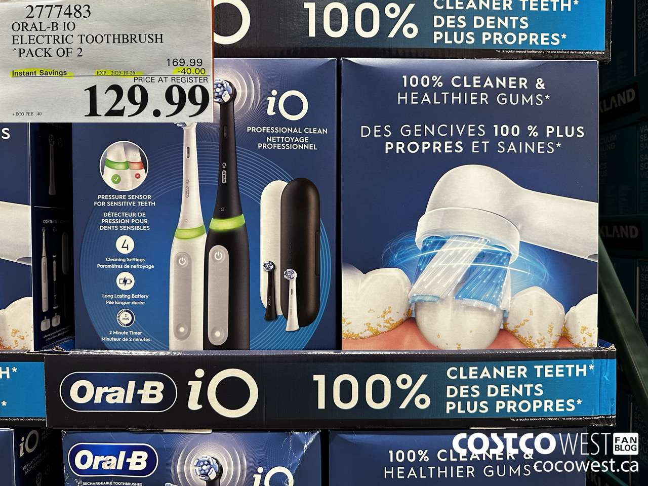 2777483 ORAL-B IO TOOTHBRUSHES 2 HANDLES ($40.00 INSTANT SAVINGS EXPIRES ON 2025-10-26) $129.99