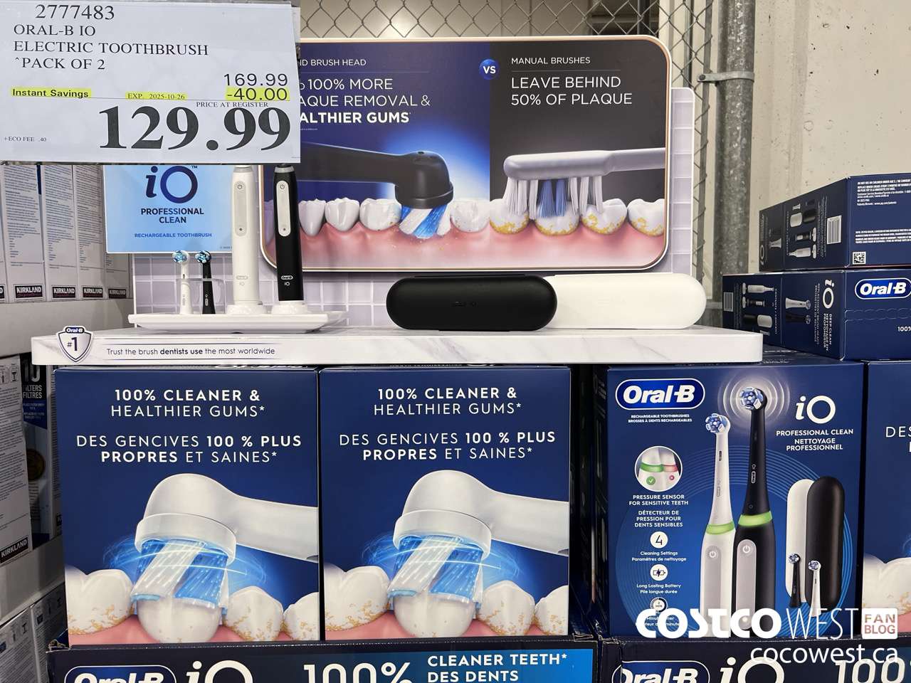 2777483 ORAL-B IO TOOTHBRUSHES 2 HANDLES ($40.00 INSTANT SAVINGS EXPIRES ON 2025-10-26) $129.99