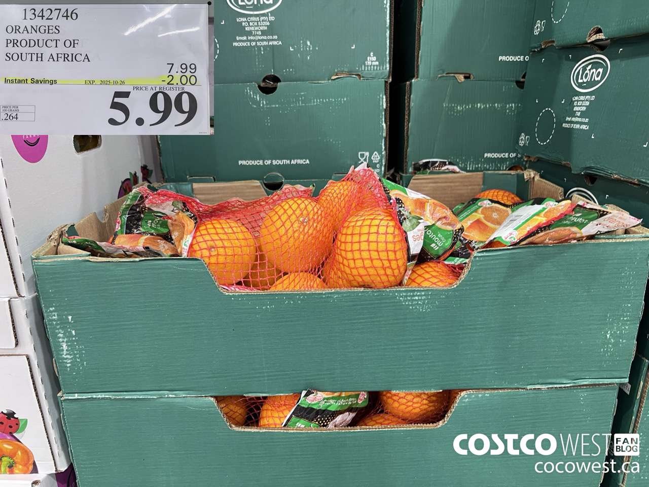 1342746 ORANGES PRODUCT OF SOUTH AFRICA ($2.00 INSTANT SAVINGS EXPIRES ON 2025-10-26) $5.99