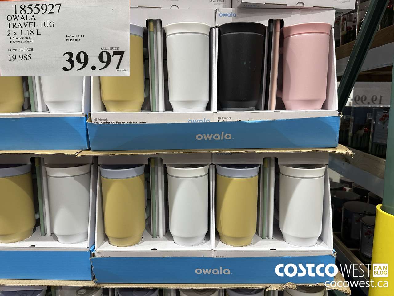 1855927 OWALA TRAVEL JUG 2 X 1.1L $39.97