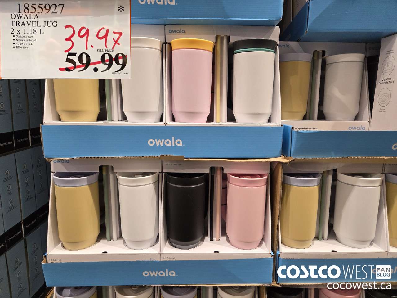 1855927 OWALA TRAVEL JUG 2 X 1.1L $39.97