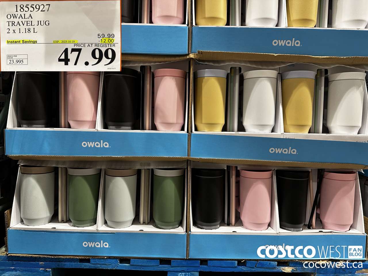 1855927 OWALA TRAVEL JUG PACK OF 2 ($12.00 INSTANT SAVINGS EXPIRES ON 2025-10-19) $47.99