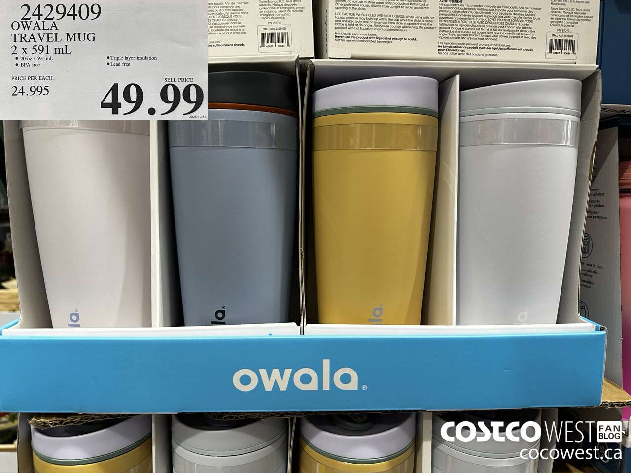 2429409 OWALA TRAVEL MUG 2 X 591ML $49.99