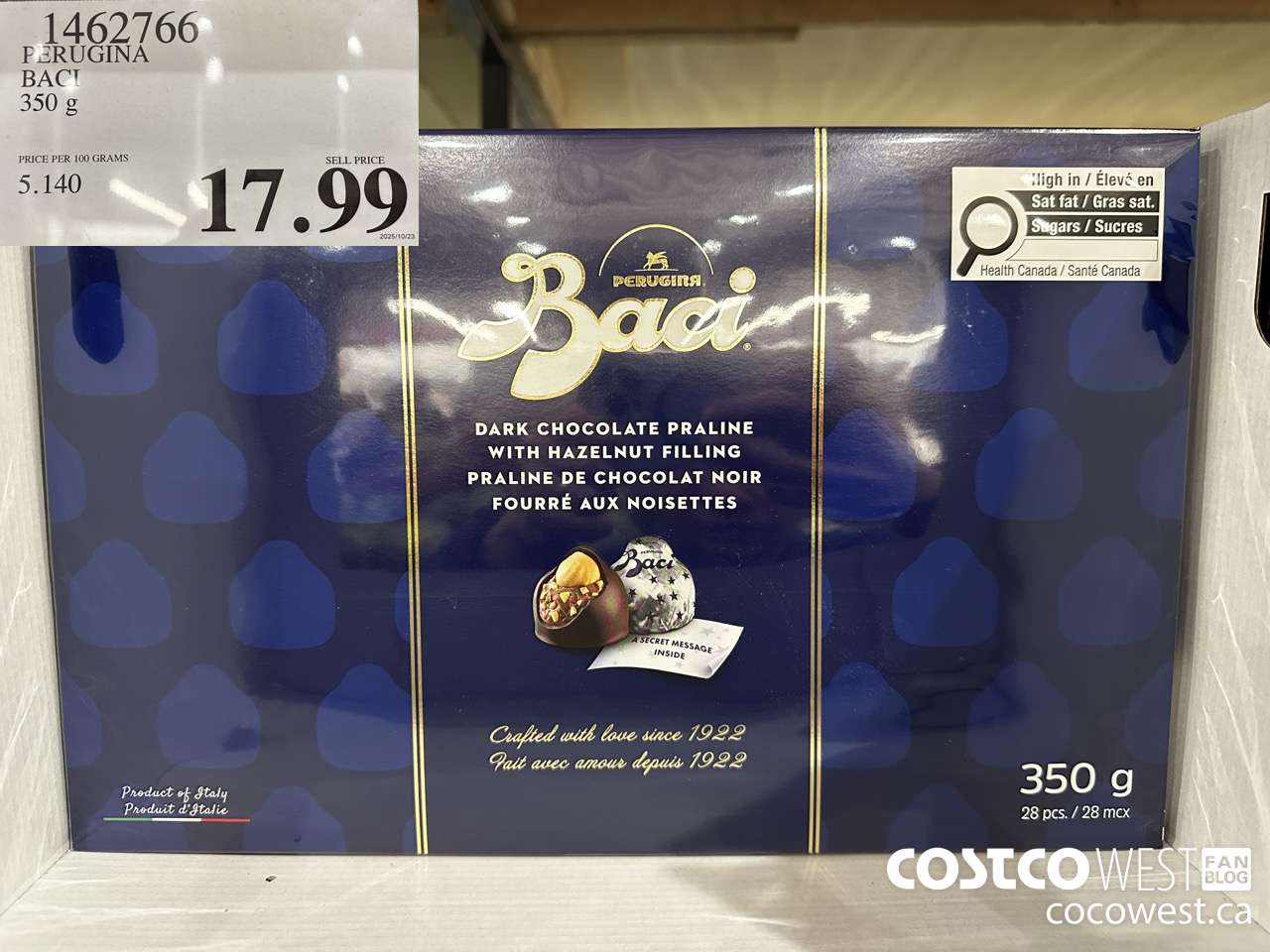 1462766 PERUGINA BACI 350G $17.99