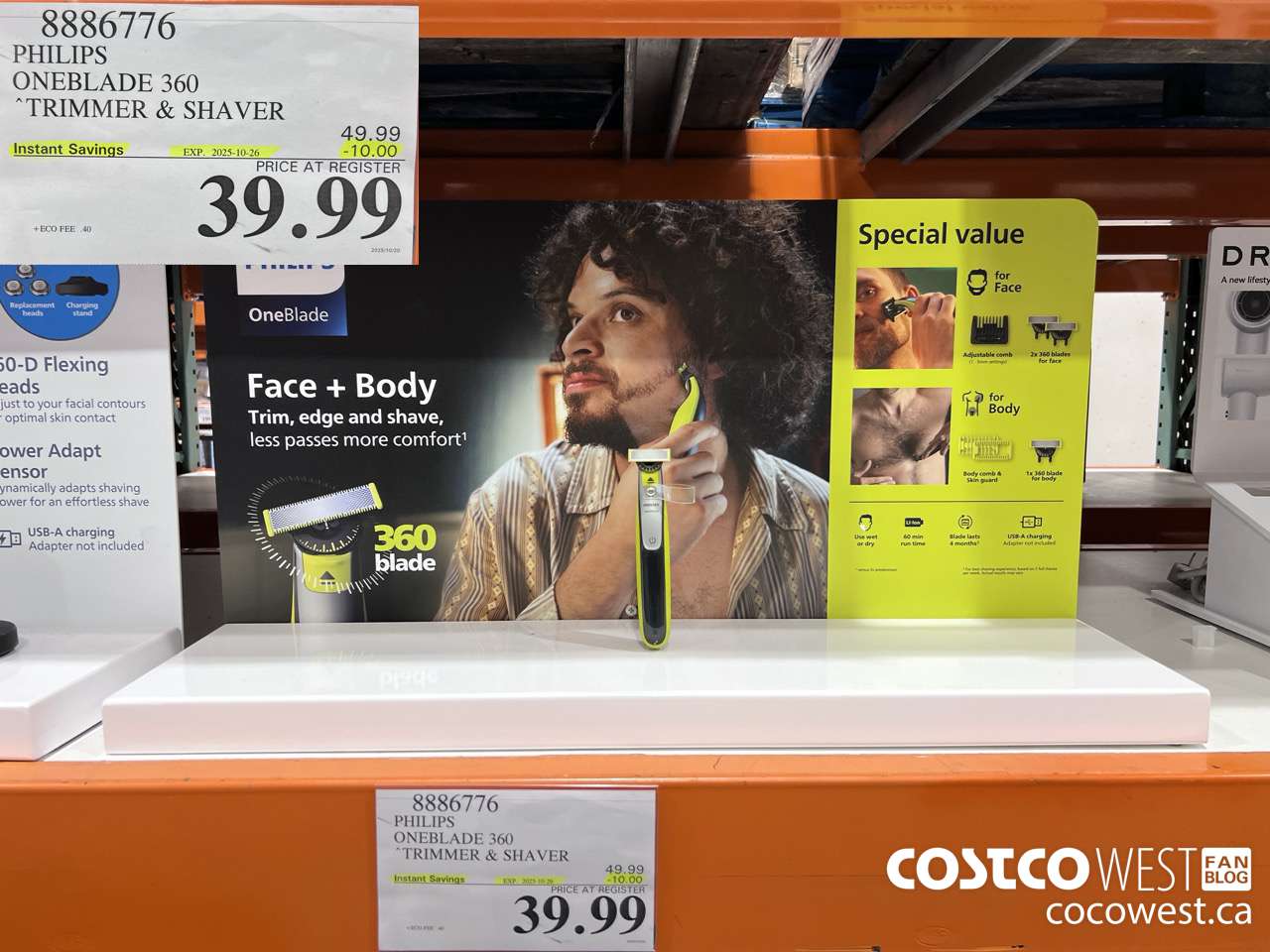 8886776 PHILIPS ONEBLADE 360 TRIMMER & SHAVER ($10.00 INSTANT SAVINGS EXPIRES ON 2025-10-26) $39.99