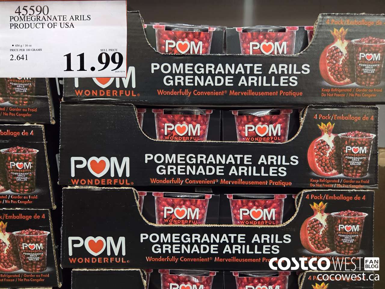 45590 POMEGRANATE ARILS PRODUCT OF USA $11.99