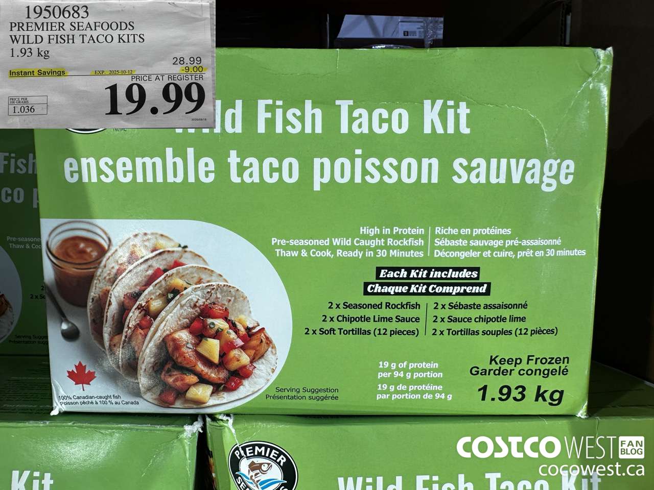 1950683 PREMIER SEAFOODS WILD FISH TACO KITS 1.93KG ($9.00 INSTANT SAVINGS EXPIRES ON 2025-10-12) $19.99