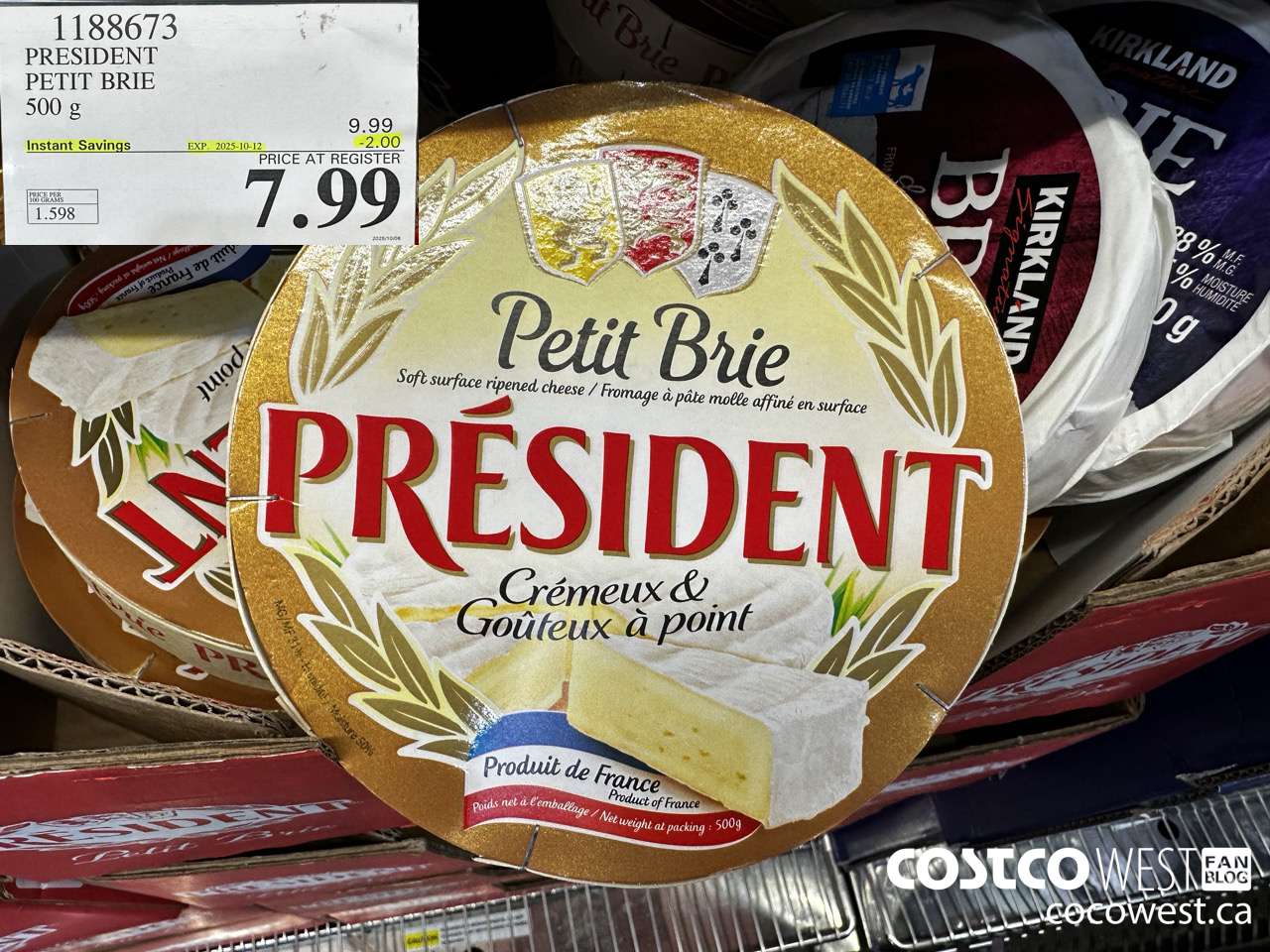 1188673 PRESIDENT PETIT BRIE 500 g ($2.00 INSTANT SAVINGS EXPIRES ON 2025-10-12) $7.99