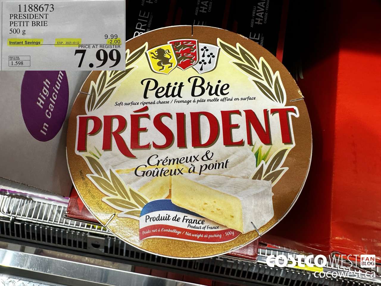 1188673 PRESIDENT PETIT BRIE 500 g ($2.00 INSTANT SAVINGS EXPIRES ON 2025-10-12) $7.99