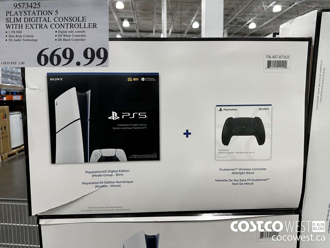 9573425 PS5 SLIM DIGITAL CONSOLE WITH EXTRA CONTROLLER $669.99