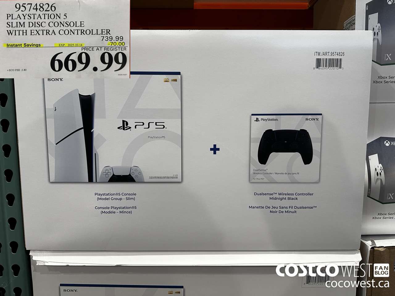 9574826 PS5 SLIM DISC CONSOLE WITH EXTRA CONTROLLER ($70.00 INSTANT SAVINGS EXPIRES ON 2025-10-14) $669.99