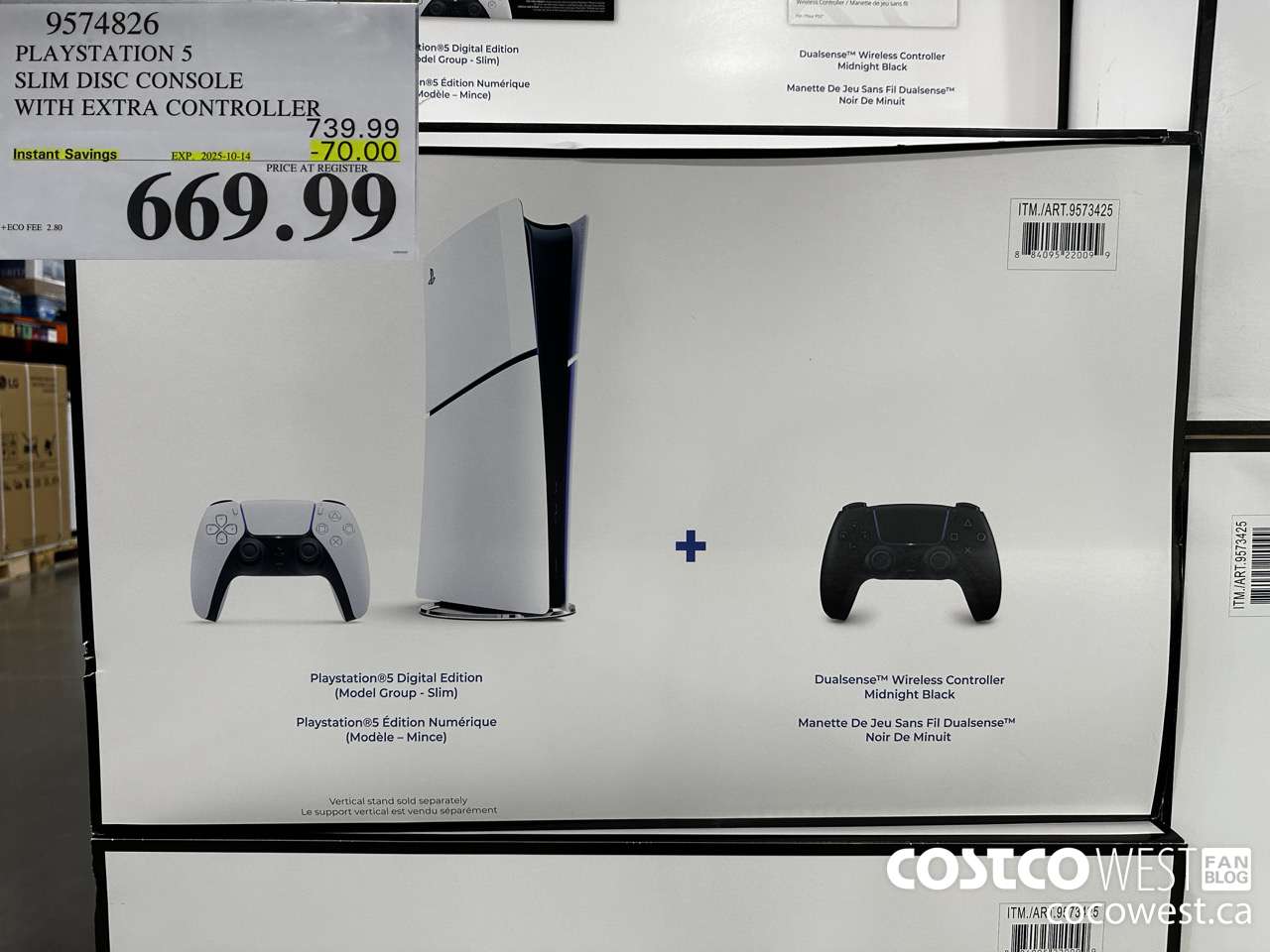 9574826 PS5 SLIM DISC CONSOLE WITH EXTRA CONTROLLER ($70.00 INSTANT SAVINGS EXPIRES ON 2025-10-14) $669.99