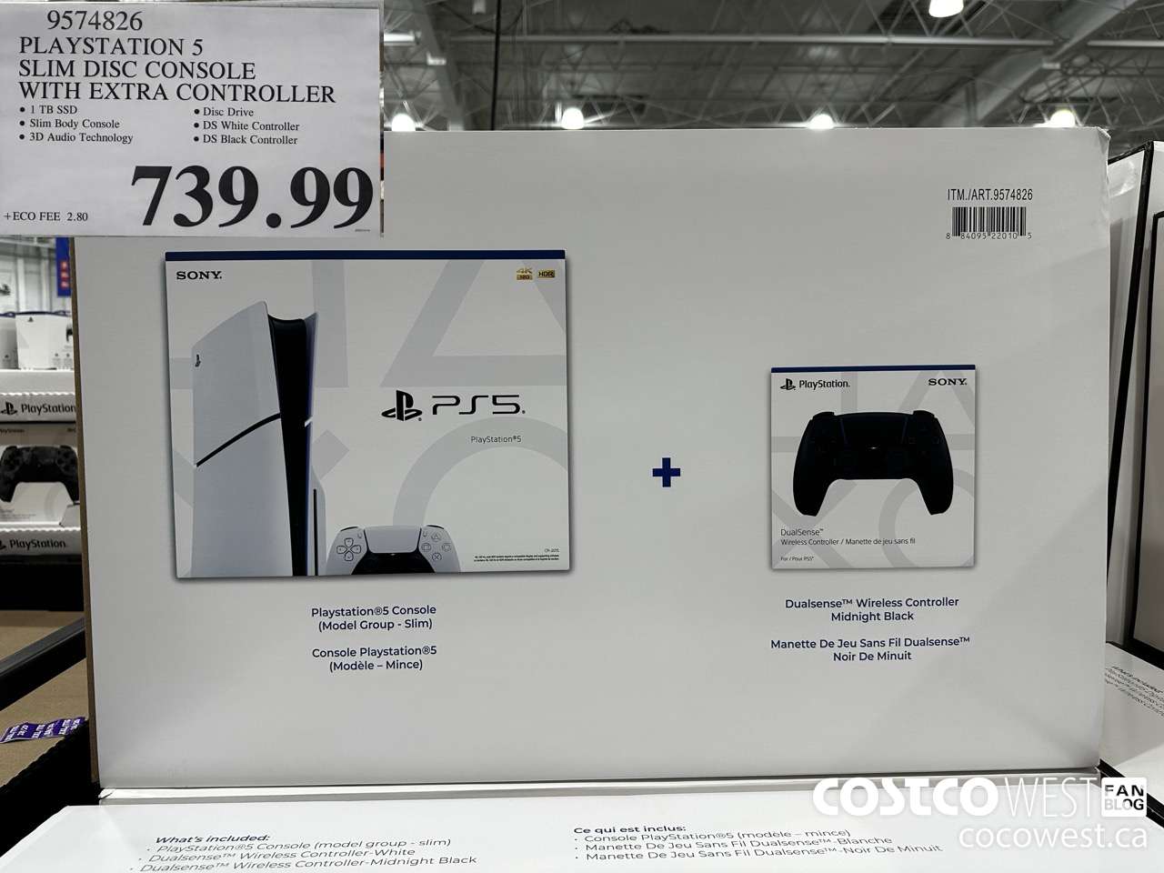 9574826 PS5 SLIM DISC CONSOLE WITH EXTRA CONTROLLER $739.99