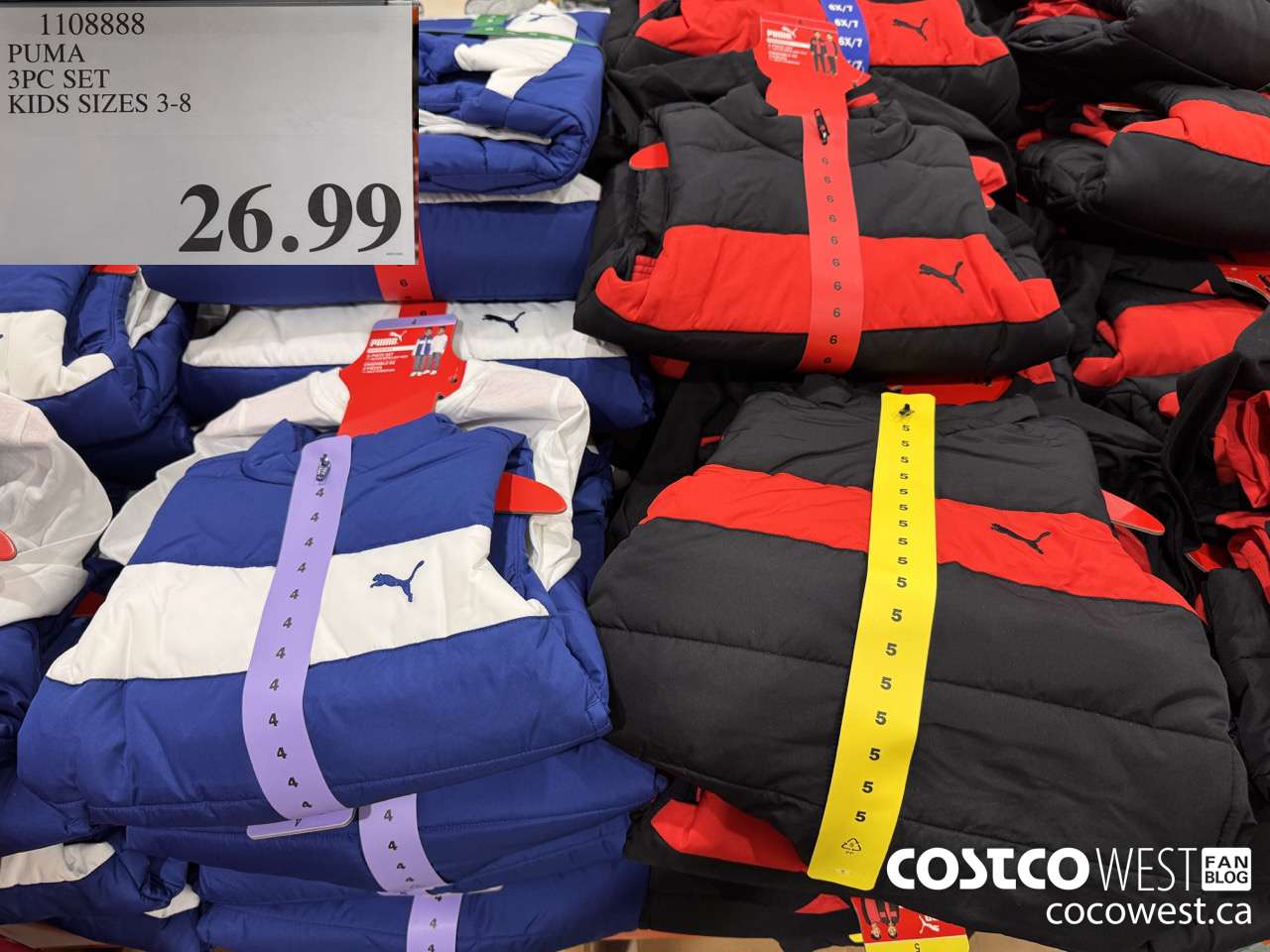 1108888 PUMA 3PC SET KIDS SIZES 3-8 $26.99