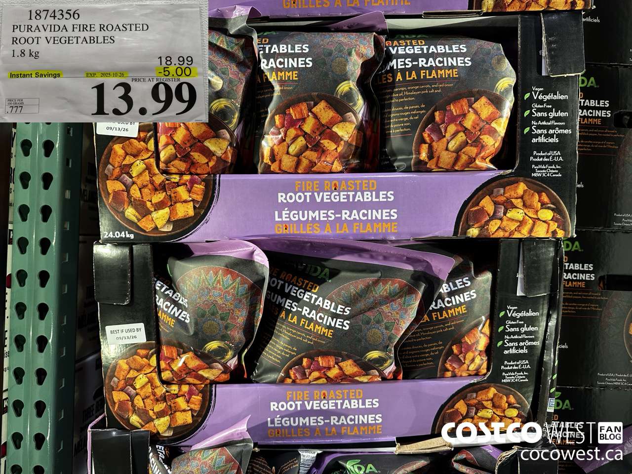 1874356 PURAVIDA FIRE ROASTED ROOT VEGETALES 1.8KG ($5.00 INSTANT SAVINGS EXPIRES ON 2025-10-26) $13.99