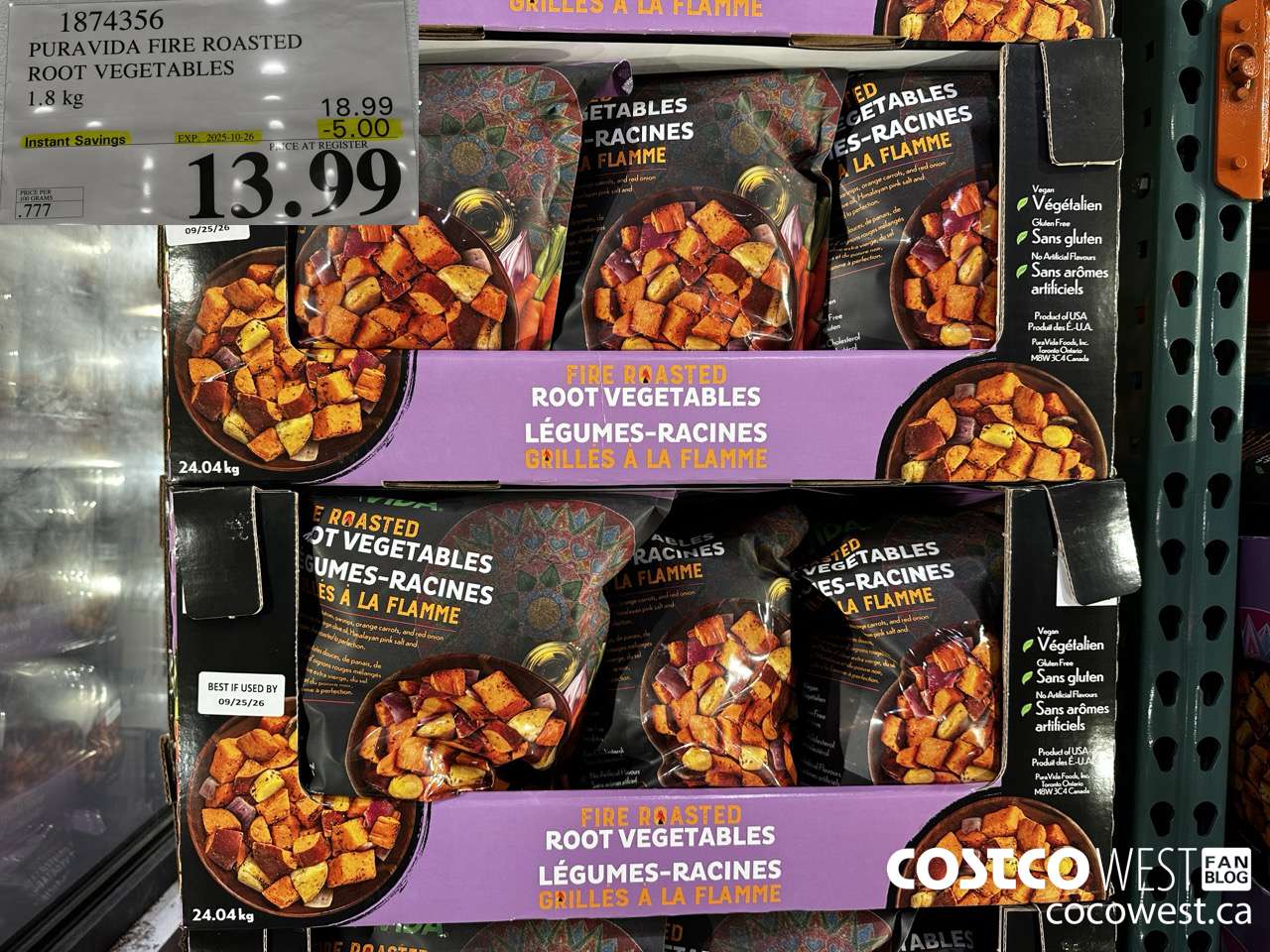 1874356 PURAVIDA FIRE ROASTED ROOT VEGETALES 1.8KG ($5.00 INSTANT SAVINGS EXPIRES ON 2025-10-26) $13.99