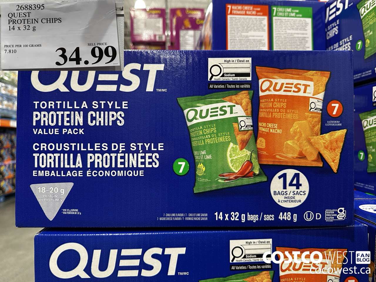 2688395 QUEST PROTEIN CHIPS 14 X 32G $34.99