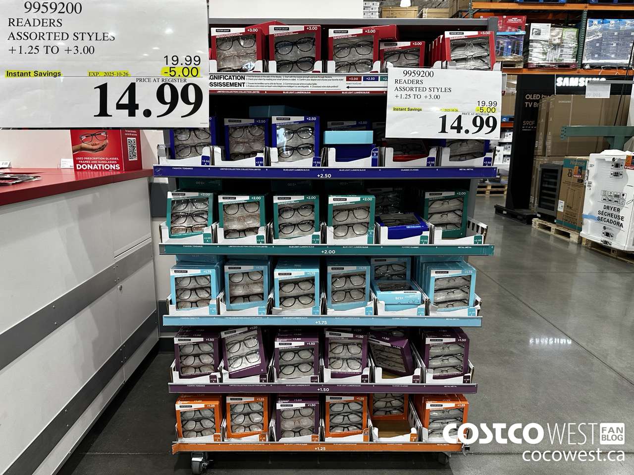 9959200 READERS ASSORTED STYLES +1.25 TO +3.00 ($5.00 INSTANT SAVINGS EXPIRES ON 2025-10-26) $14.99