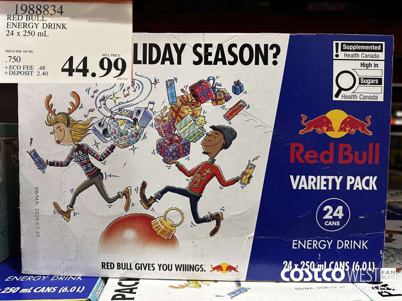 1988834 RED BULL ENERGY DRINK 24 X 250ML $44.99