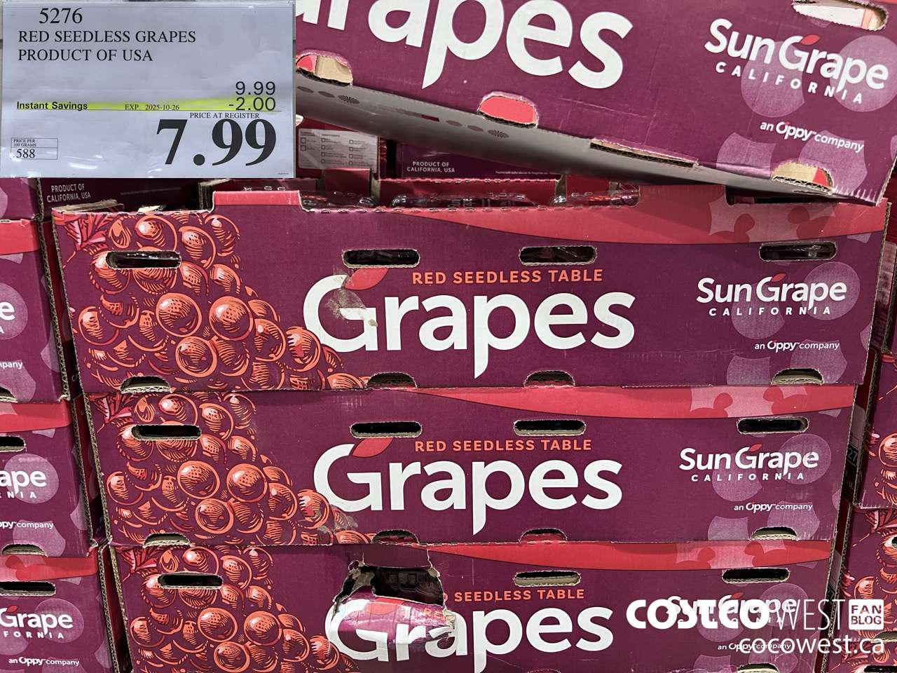 5276 RED SEEDLESS GRAPES PRODUCT OF USA ($2.00 INSTANT SAVINGS EXPIRES ON 2025-10-26) $7.99