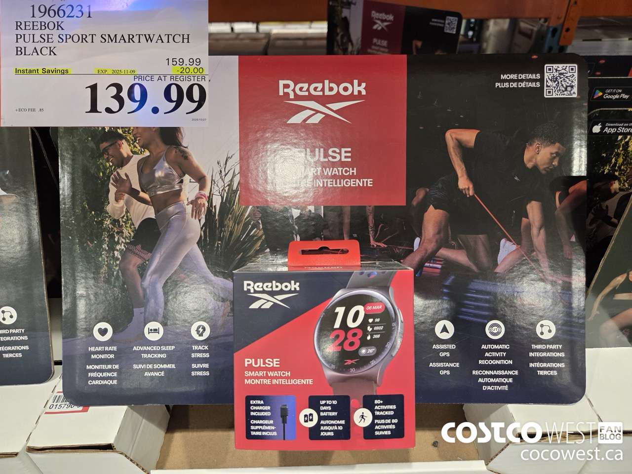 1966231 REEBOK PULSE SPORT SMARTWATCH BLACK ($20.00 INSTANT SAVINGS EXPIRES ON 2025-11-09) $139.99