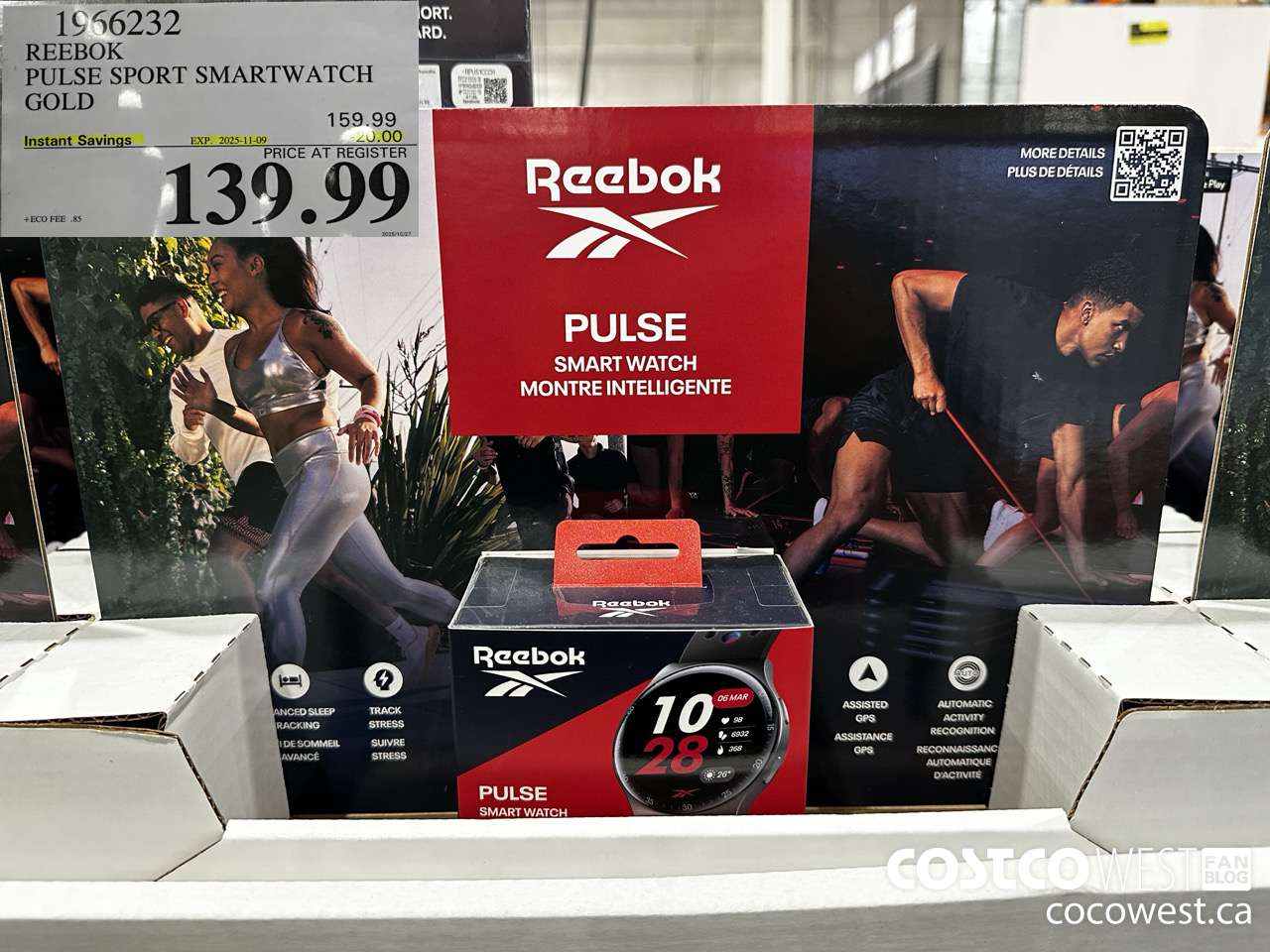 1966232 REEBOK PULSE SPORT SMARTWATCH GOLD ($20.00 INSTANT SAVINGS EXPIRES ON 2025-11-09) $139.99