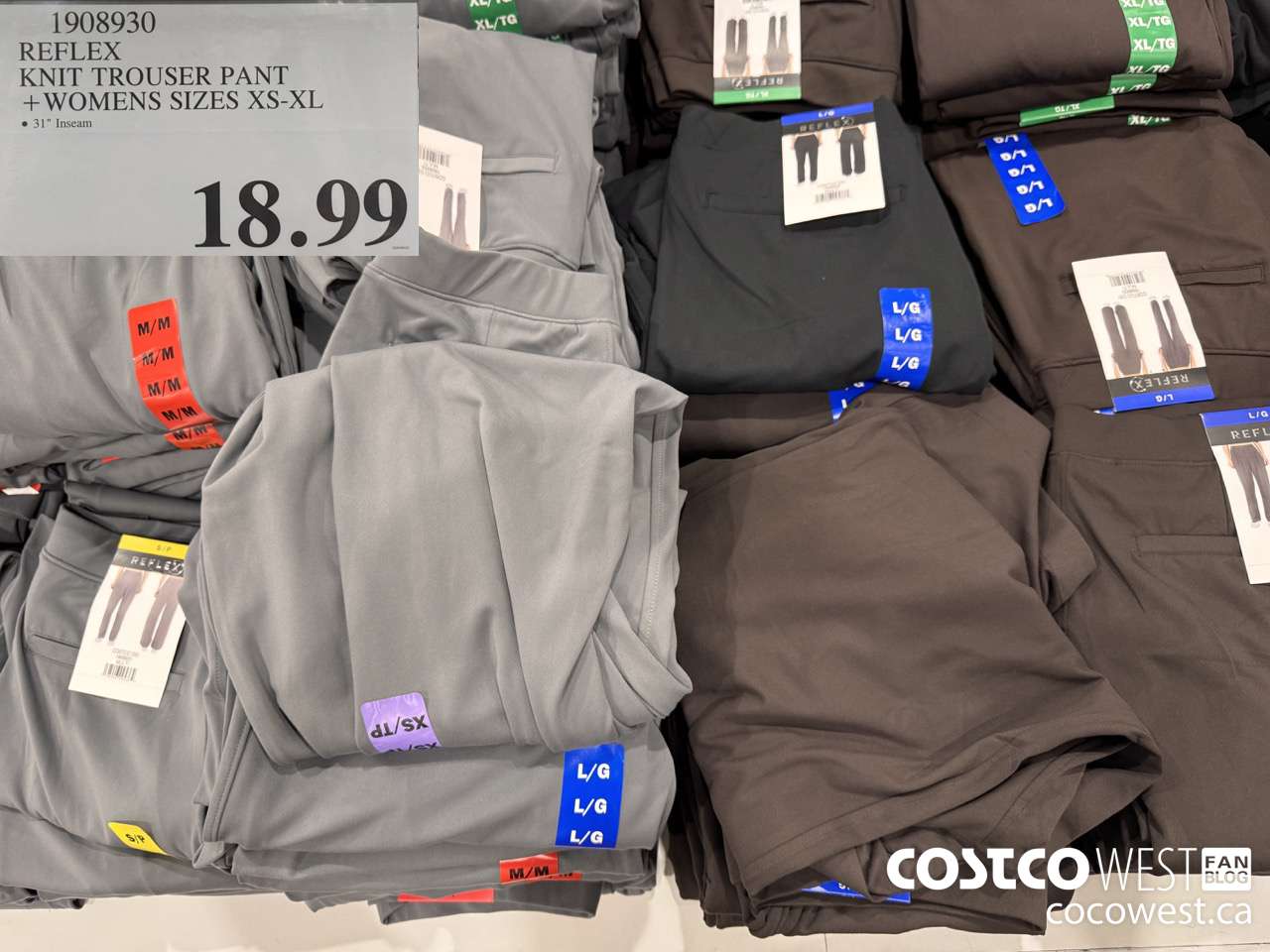 1908930 REFLEX KNIT TROUSER PANT WOMENS SIZES XS-XL $18.99