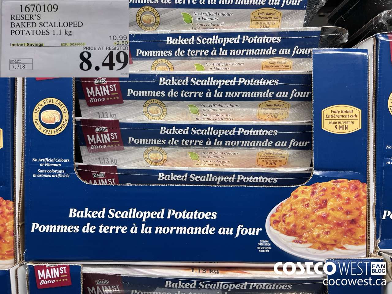 1670109 RESER'S BAKED SCALLOPED POTATOES 1.1 kg ($2.50 INSTANT SAVINGS EXPIRES ON 2025-10-26) $8.49