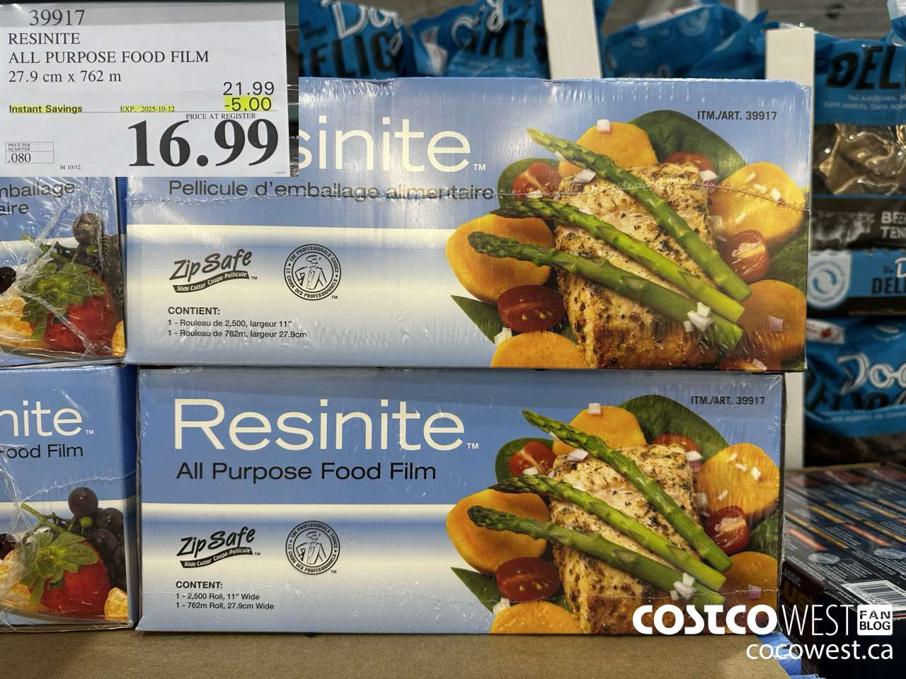 39917 RESINITE ALL PURPOSE FOOD FILM 27.9 CM x 762 M ($5.00 INSTANT SAVINGS EXPIRES ON 2025-10-12) $16.99