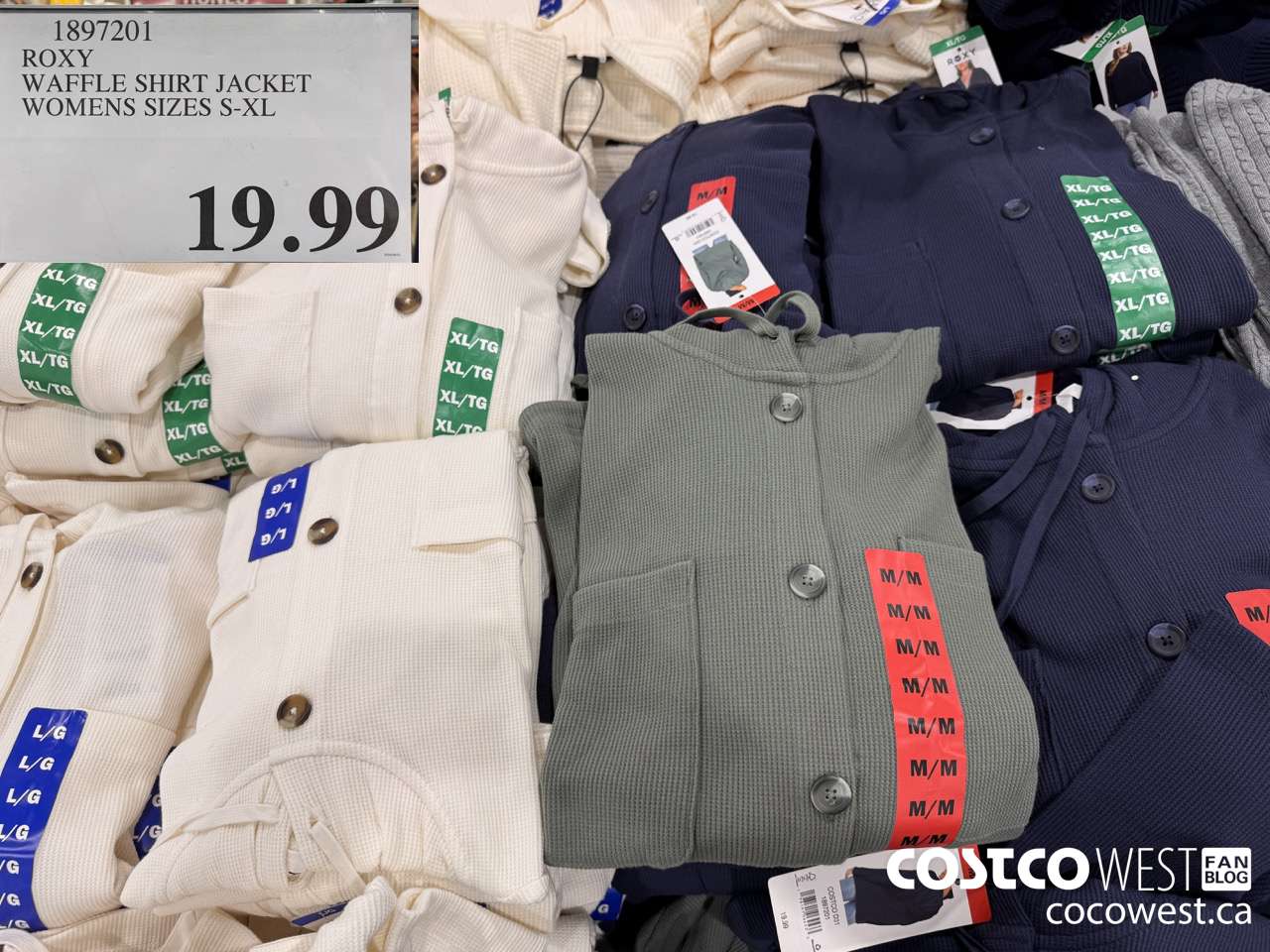 1897201 ROXY WAFFLE SHIRT JACKET WOMENS SIZES S-XL $19.99