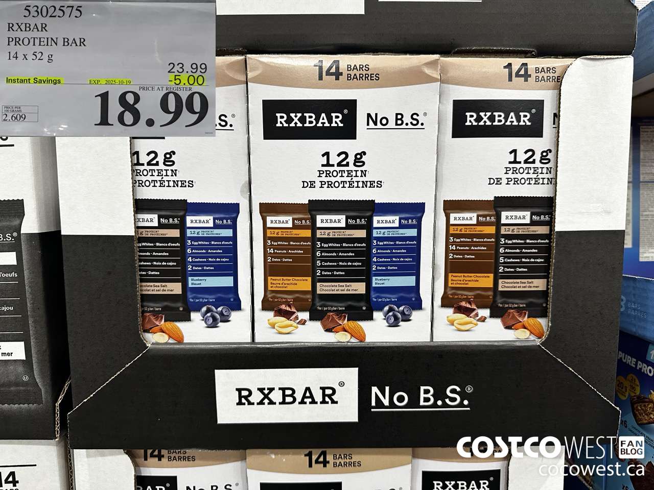 5302575 RXBAR PROTEIN BAR VARIETY 14 X 52G ($5.00 INSTANT SAVINGS EXPIRES ON 2025-10-19) $18.99