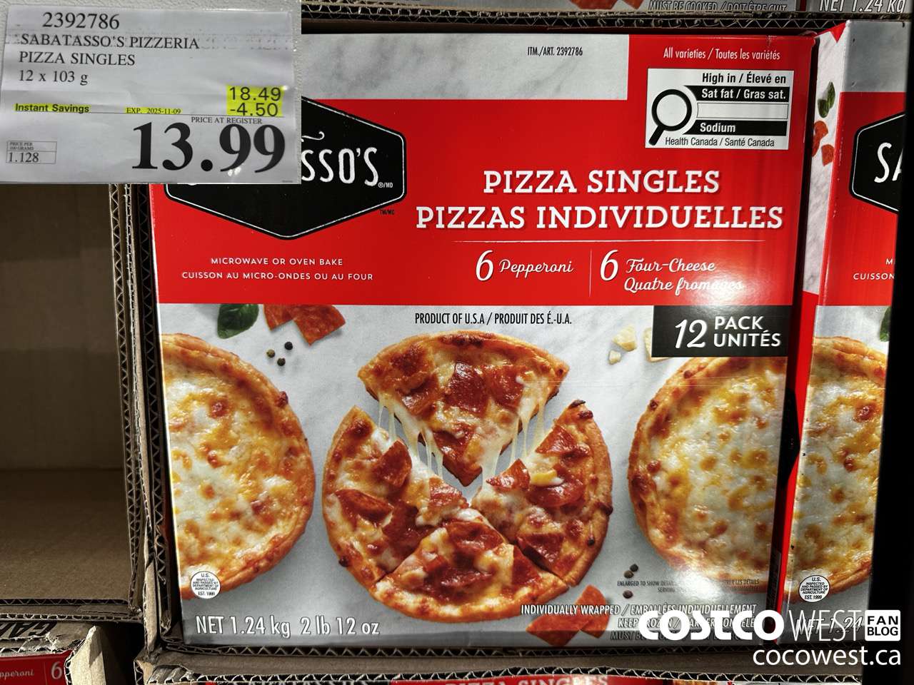 2392786 SABATASSO'S PIZZERIA PIZZA SINGLES 12 X 103G ($4.50 INSTANT SAVINGS EXPIRES ON 2025-11-09) $13.99