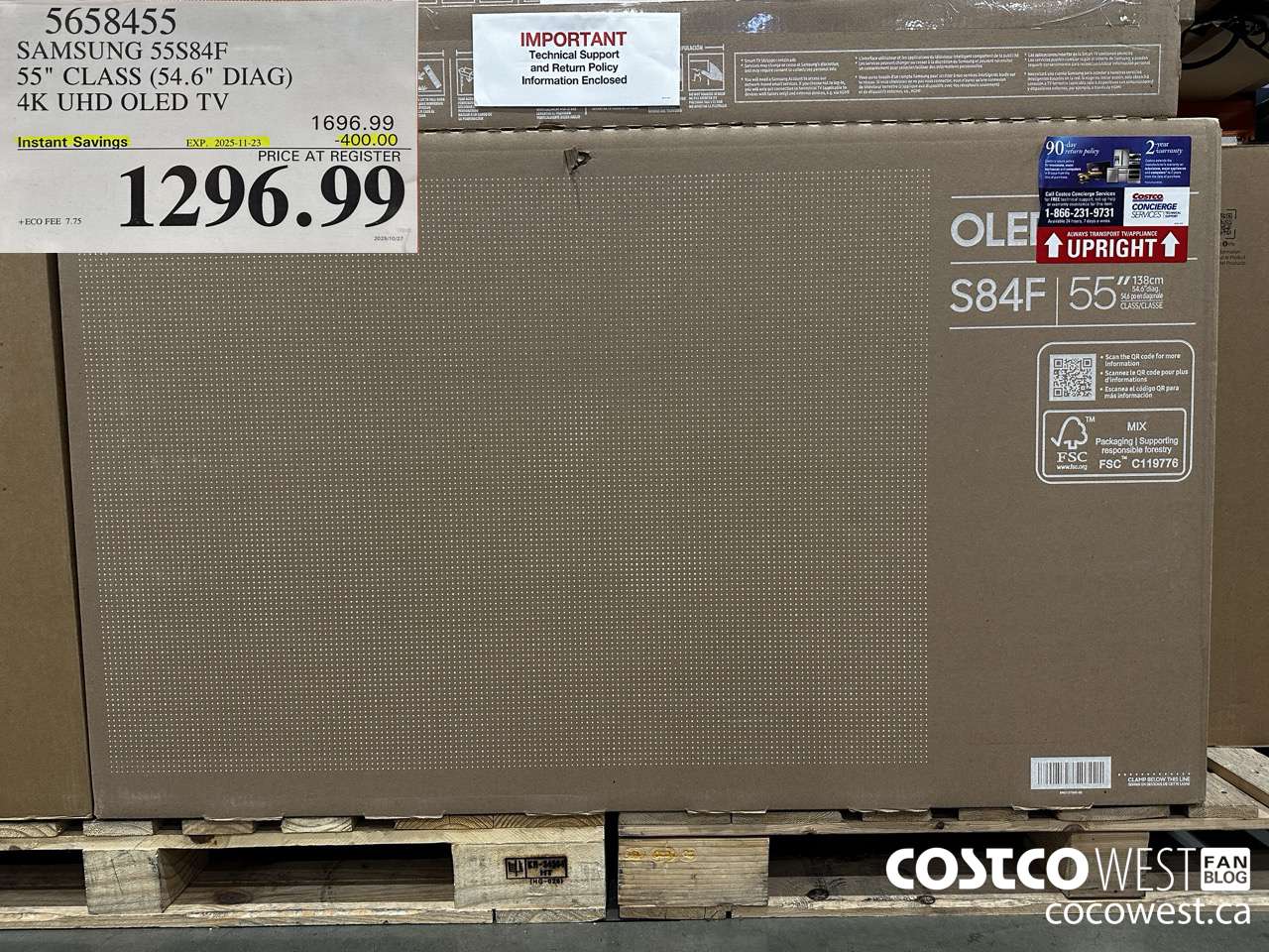 5658455 SAMSUNG 55S84F 55