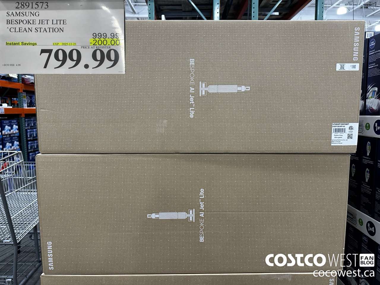 2891573 SAMSUNG BESPOKE JET LITE CLEAN STATION ($200.00 INSTANT SAVINGS EXPIRES ON 2025-11-23) $799.99